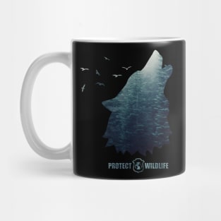 Protect Wildlife - Nature - Wolf Silhouette Mug